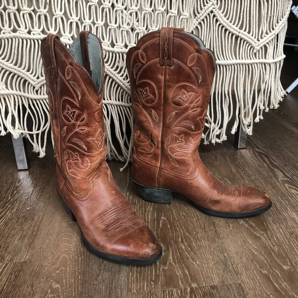 Western Ariat Cowboy Boots, Genuine Leather
